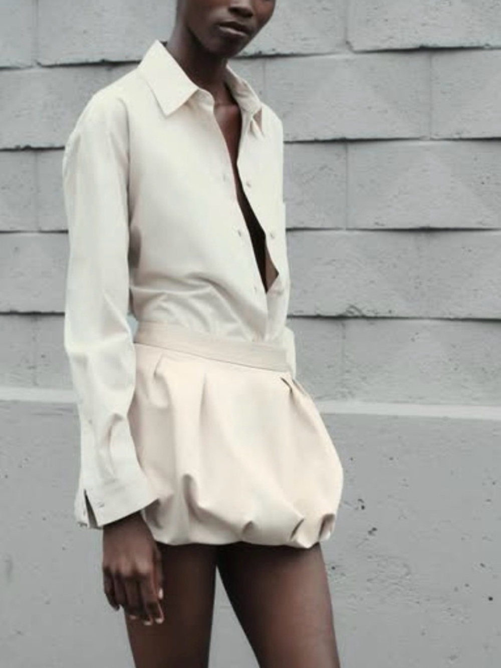 ZARA Mid-rise balloon mini skort, women's. NWT